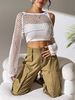Women's Ultra-short Sexy Belly-baring Knitted Cardigan, Casual And Fashionable Outerwear_ecoleips.com