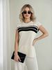 Color Blocked Knit Top And Loose Wide Leg Pants Women's Fashion Two Piece Set Summer American Style Clothing_ecoleips.com