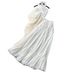 Women's Resort Style Halter Neck Two Piece Set Slimming Elegant Tie Up Vest High Waisted Ruffled Max Skirt Summer Youthful_ecoleips.com