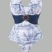 Elegant Retro Print One-Piece Swimsuit Slimming Design Sexy Comfortable Women's Beach Pool Swimwear_ecoleips.com