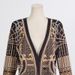 K Temperament Silhouette Loose Jacket For Women, New High-end V-neck With Hidden Button Print Design, Long Windbreaker_ecoleips.com