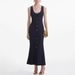Women's Clothing Summer New Nanyou High Quality Sleeveless Metal Button Hip Wrapped Ins Knitted Dress_ecoleips.com