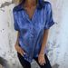 Verve 2025 Summer New Casual Loose Gold Foil Short Sleeve Turn-down Collar Shirt For Women_ecoleips.com