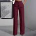 Women's High-Waisted Striped Wide-Leg Suit Pants Summer Elegant Fashionable Versatile Bottoms_ecoleips.com