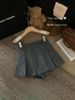 Women's High-Waisted Thick Woolen Midi Skirt Gray Slimming Pleated A-Line Short Skirt for Autumn/Winter 2025 New Style Anti-Exposure_ecoleips.com