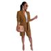 Women's Clothing suit jacket shorts suit OL office commuting solid color spring and autumn_ecoleips.com