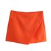 2025s Women's Fashion Skirt Pants Versatile Solid Color Casual Irregular High Waist Shorts_ecoleips.com