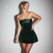 Foreign Trade Hot-Selling Women's Sexy Slimming Tube Top Spring Summer Elegant Velvet Patchwork Pure Desire A-Line Dress_ecoleips.com