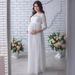 Lace Splicing Chiffon Long Dress for Pregnant Women European And American Style Sexy Hot Selling Maternity Wear_ecoleips.com