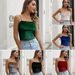 Real Shot Of The Product: Women's Short Velvet Camisole For Outerwear, European And American Retro Style, 2022 New Model_ecoleips.com