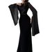 Elegant Luxury Round Neck Batwing Sleeve Sexy Bodycon Evening Gown_ecoleips.com