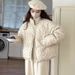 Down Cotton Clothes Women's 2025 Winter New Floral Short Cotton Clothes Fresh And Sweet Stand-up Collar Bread Clothes_ecoleips.com
