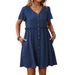 Women's Flowy Boho Summer Dress With V-Neck And Ruffle Sleeves For Beach Vacation, Holiday, Casual Wear_ecoleips.com