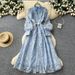 Elegant French-Chic Knit Dress With Metallic Buttons – Slimming A-Line Long Sleeve Dress For Autumn, Breathable & Stylish (One Size Fits S-M)_ecoleips.com