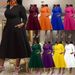 Plus-Size Casual V-Neck Knit Dress - Flowy A-Line Midi Dress With 3/4 Sleeves, Soft Polyester-Spandex Blend For Everyday Elegance_ecoleips.com