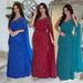 Modest Abaya Dress/Muslim Dress Women Elegant Dress With Chiffon Fabric & Crystal Embellishments - Flowy Maxi Dress (Blue, Green, Red) | S-XXL_ecoleips.com