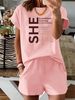 Women’s 2 Piece Outfit Set – Oversized Graphic T-Shirt And Biker Shorts Matching Set, Casual Summer Lounge Tracksuit For Daily Wear-348_ecoleips.com