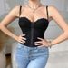 Sexy Lace Camisole Bralette Backless Underwire Fishtail Tank Top Button Down Solid Color Ins Women's Clothing_ecoleips.com
