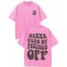Women's Summer Graphic Tees Pure Cotton European Size 230G Top Alexa Turn off My_ecoleips.com