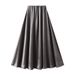 Satin Draped For Women 2025 Spring Autumn New A-line Long High-end Skirt 9903-1_ecoleips.com