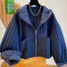 2027 Spring Autumn Fashion European-USA Style Outerwear Women Pressing Grid Long Sleeve Casual Loose Zipper Hooded Jacket_ecoleips.com