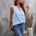 French-Inspired V-Neck Chiffon Blouse – Sleeveless Lace Trim & Polka Dot Summer Top (S-XXL, Euro/US Fit)_ecoleips.com