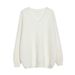 Women's Clothing White Mink Fleece Sweater Soft Creamy Mohair Fit Top By Brand Selection_ecoleips.com