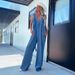 Women's V Neck Sleeveless Backless Washed Denim Jumpsuit Sexy Fashion_ecoleips.com