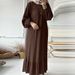 H716#Muslim Women's Clothing Abaya Spring Autumn Fashion Sleeve Long Solid Color Ruffle Hem Dress_ecoleips.com