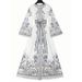FD1964 In-stock European And American Spring/Summer Hot-Selling Printed Mid-Length Beach Vacation Style Women's Dress_ecoleips.com