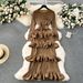 Women's Clothing High End Banquet Dress High End Luxury Niche Ruffle Cake Skirt Heavy Pleated Slim Long Dress_ecoleips.com