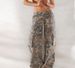 Women's Retro Camouflage Overalls - Low Waist, Multi-Pocket, Straight Leg Jeans With Leaf Print_ecoleips.com