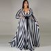 Women's Clothing Plus Size Fashionable Casual Dress, V Neck Plus Size Floral Print Full Skirt, Perfect For Vacation And Beach Relaxation._ecoleips.com