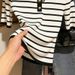 French-Inspired Striped Knit Top – Slim Fit Short Sleeve Shirt For Women, Chic & Youthful Casual Wear_ecoleips.com