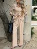 Women's Clothing Pure Color Elegant Loose Laid-back Long-sleeved Top Set For Women Spring/summer_ecoleips.com