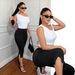 Women's Stretchy Ankle-Length Leggings With Side Slits, High-Waisted Tummy Control Casual Pants For Everyday Wear_ecoleips.com