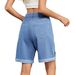 Distressed Love-Print Denim Shorts – Vintage Washed Roll-Up Cutoffs For Women (Light Blue, S-Xxl)_ecoleips.com