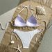 Women's Clothing Style Sexy Starfish Tassel Bikini Set Solid Color Two Piece Swimsuit For Women Modest Coverage Beach & Pool Ready_ecoleips.com