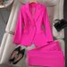 Retro Tailored Blazer & Slim Trousers Set – 2025 Korean-Inspired Office Aesthetic In 16 Colors | Stretch Ponte Fabric With Houndstooth Option_ecoleips.com