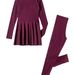 European Style Long Sleeve One-Piece Swimsuit For Women - Conservative Waist-Cinched Design With Side Split_ecoleips.com