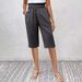 2025s 2025 New Solid Color Cotton Linen Pocket Button Women's Casual Shorts_ecoleips.com