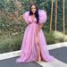 Women's Clothing Loose Large Swing Mesh Dress Commuting Large Size Dress_ecoleips.com