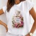 New Tops, Urban Girl Style, Vintage Letter Print T-shirt, Plus-size Clothing, Short-sleeve Women's T-shirt_ecoleips.com