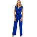 Women's Clothing Sexy V Neck Backless Wood Ear Edge Lace Up Jumpsuit Casual Long Comfortable Slim Women's Clothing_ecoleips.com