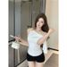 Elegant Off-shoulder Pink Camisole Women, Perfect Summer Spring, With Pure Sweet Vibe, Ideal For A Chic And Sexy Look,_ecoleips.com