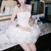 Women's Clothing Spring New Dress Princess Style Elegant Fresh Sweet Tube Top Three Dimensional Flower Dress Short Skirt_ecoleips.com