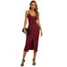 2026 European And American Women' Fahion New Hot Sexy Slit V-neck Slim Fit Bodycon Vacation Party Spaghetti Strap_ecoleips.com
