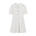 Aria Basics Aria Basics 2024 Spring New European American Cross-Border Women's Fashion Sweet And Elegant Detachable Doll Collar Dress 1874_ecoleips.com