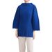 Miyake Loose-fitting Half-high Collar Three-quarter Sleeve Pullover Sweatshirt 2026 Spring/autumn New Pleated Solid_ecoleips.com