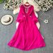 Women's Clothing Fashionable Elegant Socialite Ostrich Feather Cuffs Heavy Duty Rhinestone Studded Neckline European American Style Loose Long Skirt_ecoleips.com